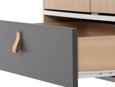 Seconique Seconique Brooklyn Grey and Oak 2 Door 1 Drawer Mirrored Wardrobe