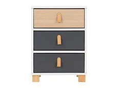 Seconique Seconique Brooklyn Grey and Oak 3 Drawer Bedside Table