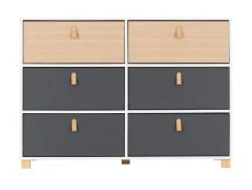 Seconique Seconique Brooklyn Grey and Oak 3+3 Drawer Chest of Drawers