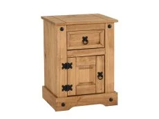 Seconique Seconique Corona Pine 1 Door 1 Drawer Petite Bedside Table