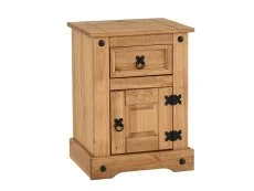 Seconique Seconique Corona Pine 1 Door 1 Drawer Petite Bedside Table