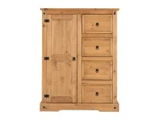 Seconique Seconique Corona Pine 1 Door 4 Drawer Childrens Wardrobe