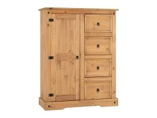 Seconique Seconique Corona Pine 1 Door 4 Drawer Childrens Wardrobe