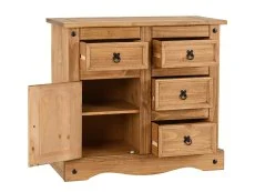 Seconique Seconique Corona Pine 1 Door 4 Drawer Compact Sideboard