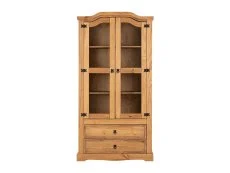 Seconique Seconique Corona Pine and Glass 2 Door 2 Drawer Display Cabinet