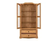 Seconique Seconique Corona Pine and Glass 2 Door 2 Drawer Display Cabinet