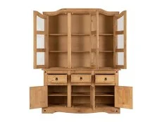 Seconique Seconique Corona Pine and Glass 6 Door 3 Drawer Buffet Hutch