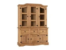 Seconique Seconique Corona Pine and Glass 6 Door 3 Drawer Buffet Hutch