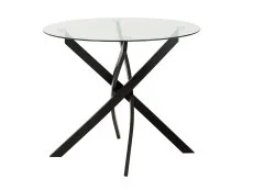 Seconique Seconique Sheldon Glass and Black Dining Table and 4 Orange Velvet Chairs