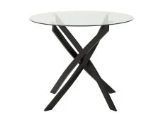 Seconique Seconique Sheldon Glass and Black Dining Table and 4 Ivory Boucle Fabric Chairs