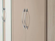 Seconique Seconique Nevada Oyster Gloss and Oak 6 Door 2 Drawer Mirrored Wardrobe