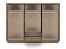 Seconique Seconique Nevada Rustic Oak 6 Door 2 Drawer Mirrored Wardrobe