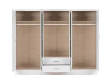 Seconique Seconique Nevada White High Gloss 6 Door 2 Drawer Mirrored Wardrobe