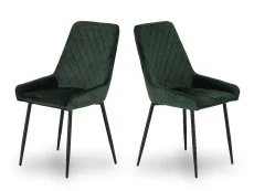 Seconique Seconique Avery Set of 2 Green Velvet Dining Chairs