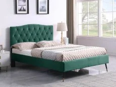 Seconique Seconique Freya 4ft6 Green Velvet Fabric Bed Frame