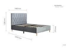 Birlea Furniture & Beds Birlea Loxley 4ft6 Double Grey Fabric Bed Frame