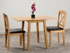 Seconique Seconique Mason Oak Drop Leaf Dining Table and 2 Chair Set