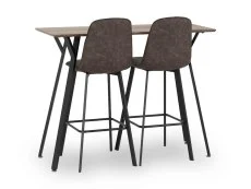 Seconique Seconique Quebec Oak Effect Bar Table and 2 Chair Set