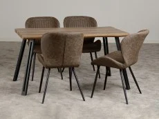 Seconique Seconique Quebec Wave Oak Effect Dining Table and 4 Chair Set