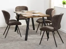 Seconique Seconique Quebec Wave Oak Effect Dining Table and 4 Chair Set