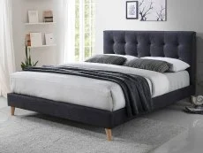 Time Living Time Living Novara 5ft King Size Dark Grey Fabric Bed Frame