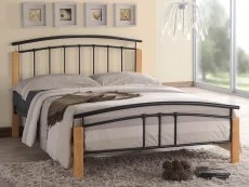 Time Living Time Living Tetras 4ft Small Double Black and Beech Metal Bed Frame