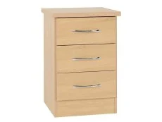 Seconique Clearance - Seconique Nevada Sonoma Oak 3 Drawer Bedside Table