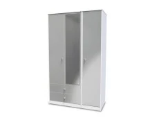 Welcome Welcome Padstow 3 Door 2 Drawer Tall Mirrored Triple Wardrobe (Assembled)