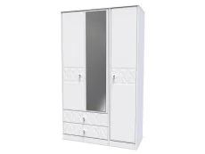 Welcome Welcome San Jose 3 Door 2 Drawer Tall Mirrored Triple Wardrobe (Assembled)