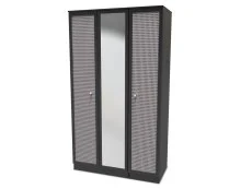 Welcome Welcome Rattan Look 3 Door Mirrored Triple Wardrobe (Assembled)