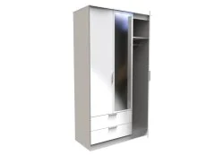 Welcome Welcome Plymouth 3 Door 2 Drawer Tall Mirrored Triple Wardrobe (Assembled)