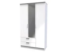 Welcome Welcome Plymouth 3 Door 2 Drawer Tall Mirrored Triple Wardrobe (Assembled)