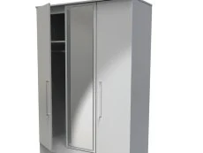 Welcome Welcome Worcester 3 Door 2 Drawer Tall Mirrored Triple Wardrobe (Assembled)