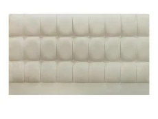 Designer Headboards Clearance - Designer Saturn 3ft6 Large Single Cream Faux Suede Fabric Headboard