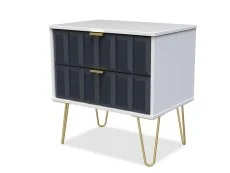 Welcome Welcome Cube 2 Drawer Wide Bedside Table (Assembled)