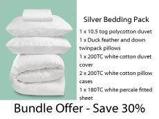 Harwood Textiles Silver 4ft Small Double Bedding Pack Harwood Textiles Silver 4ft Small Double Bedding Pack