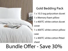 Harwood Textiles Gold 3ft Single Bedding Pack Harwood Textiles Gold 3ft Single Bedding Pack