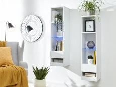 GFW GFW Galicia White Set of Two Tall Shelf Units with LED Lighting