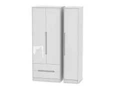 Welcome Welcome Monaco Gloss 3 Door 2 Drawer Tall Triple Wardrobe (Assembled)