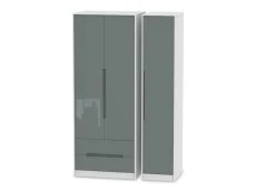 Welcome Welcome Monaco Gloss 3 Door 2 Drawer Tall Triple Wardrobe (Assembled)