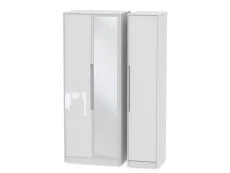 Welcome Welcome Monaco Gloss 3 Door Tall Mirrored Triple Wardrobe (Assembled)