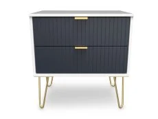 Welcome Welcome Linear 2 Drawer Wide Bedside Table (Assembled)