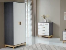 Seconique Seconique Cleveland Grey and White 2 Door Double Wardrobe