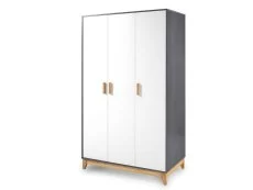 Seconique Seconique Cleveland Grey and White 3 Door Triple Wardrobe