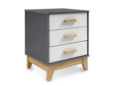 Seconique Seconique Cleveland Grey and White 3 Drawer Bedside Table