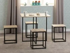 Seconique Seconique Kent Stowaway Sonoma Oak and Black Dining Table and 4 Stools