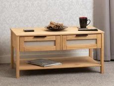 Seconique Seconique Corona Rattan and Pine 2 Drawer Coffee Table