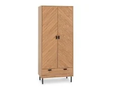 Seconique Seconique Leon Oak 2 Door 1 Drawer Double Wardrobe