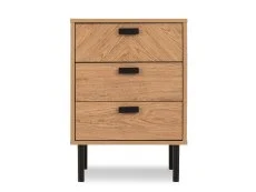 Seconique Seconique Leon Oak 3 Drawer Bedside Table