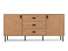 Seconique Seconique Leon Oak 2 Door 3 Drawer Sideboard